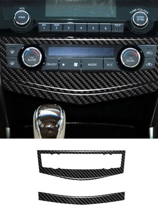 Carbon Fiber Center A/C Console Panel Cover Trim For Nissan Altima 2013-2015