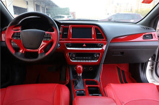 For Hyundai Sonata 18-19 Red Carbon Fiber Console Cigarette Lighter Storage Box