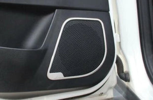 Inner Door Speaker Frame Cover Trim Silver Steel Fit For Ford Focus 12-18 4PCS