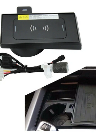 For Bmw X5 X6 F16 Console Storage Box Wireless Phone Charger Fast Charging Pad