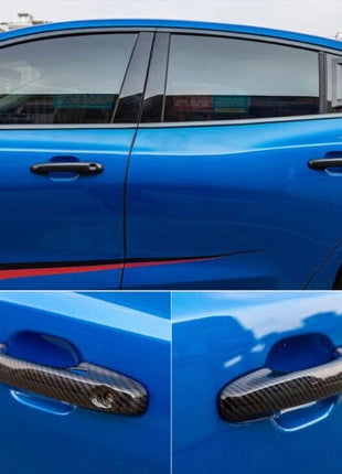 For Ford Focus 2019-2020 Door Handle Exterior Side Cover Trim 4pcs Carbon Fiber