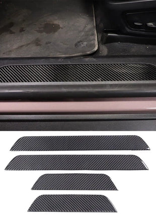 Carbon Fiber Car Interior Door Sills Cover Trim For Porsche Taycan 2019-2022