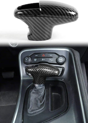 Carbon Fiber Gear Shift Knob Decor Cover Trim for Dodge Challenger/Charger 2015+