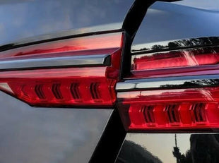 For Audi A6 C8 2019-23 Black Titanium Rear Door Trunk Cover & Tail Light Trim 3x