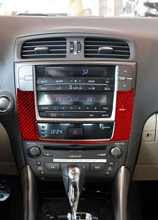 Red Carbon Fiber GPS Navigation Panel Trim For LEXUS IS250 300 350 2006-2012