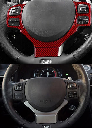 6X Red Carbon Fiber Steering Wheel Cover Trim For Lexus RC300 350 200T 2015-2020