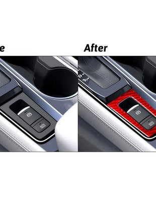 Red Carbon Fiber Parking Button Inner Frame Cover Trim For Nissan Altima 2019-22