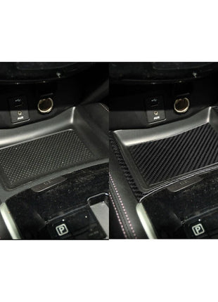 Carbon Fiber Central Storage Box Panel Trim Cover For Nissan Rogue 2014-2016