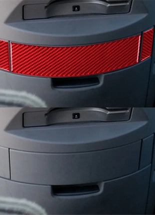 For Nissan Quest 2004-2006 3Pcs Red Central Ashtray Trim Cover Carbon Fiber