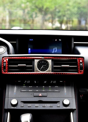 Red Carbon Fiber Center Control Air Vent Outlet Trim Cover For Lexus IS250 IS350