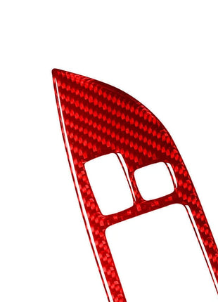 4Pcs Red Carbon Fiber Window Lift Control Trim For LEXUS RX330 RX350 2004-2009