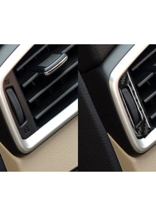 2x Carbon Fiber Front Dash Air Adjusts Cover Trim For Nissan Rogue 2014-2016