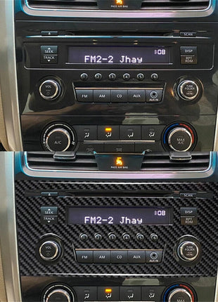 Carbon Fiber Center Console CD Panel Cover For Nissan Altima 2013-2015 Type B