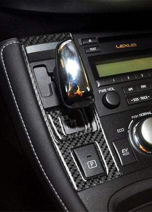 2Pcs Carbon Fiber Gear Shift Panel Cover Trim Sticker For Lexus CT200h 2011-2017
