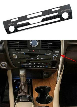 1P Carbon Fiber Steel Console AC CD Switch Panel Trim For Lexus RX350 450h 16-22