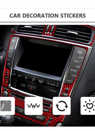 Red Carbon Fiber GPS Navigation Panel Cover Trim TypeB For Lexus IS250 2006-2012