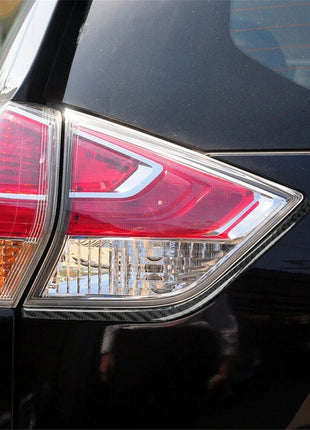2X Carbon Fiber Rear Taillights eyebrows Cover Trim For Nissan Rogue 2014-2016
