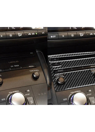 Carbon Fiber Center Console CD Panel Cover Trim For Lexus CT200h 2011-2017 TypeB
