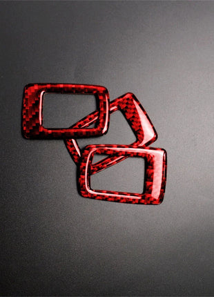 Red Carbon Fiber Window Lift Switch Button Trim For Bmw 3 Series E90 E92 2005-12