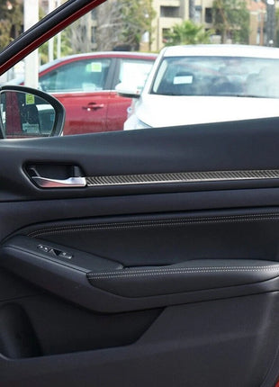 2x Carbon Fiber Front Door Panel Strips Cover Trim For Nissan Altima 2019-2022