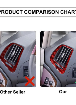 2Pcs Red Carbon Fiber Side Air Vent Outlet Cover Trim For Lexus RX300 1998-2003