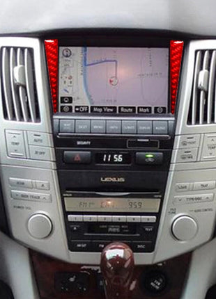 Red Carbon Fiber Navigation System Trim For LEXUS RX330 2004-2006 350 2006-2009