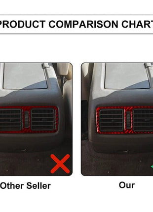 Red Carbon Fiber Rear Center Air Vent Cover Trim For Lexus RX300 1998-2003