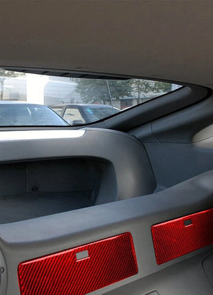 Red Carbon Fiber Rear Storage Box Sticker Trim Cover For Nissan 350Z 2006-2009