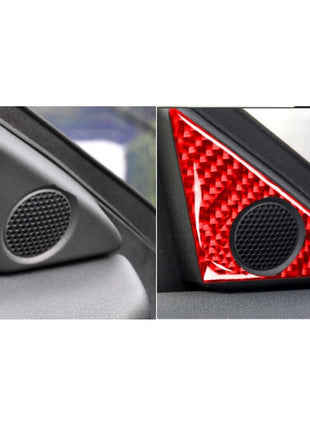 Red Carbon Fiber Loudspeaker Frame Cover Trim For Nissan Gt-r R35 2008-2020