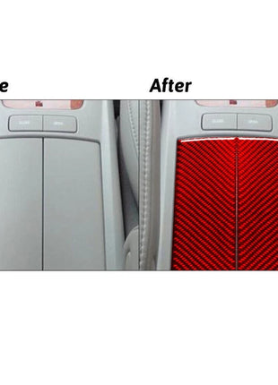 2Pcs Red Carbon Fiber Floor Console Storage Panel Cover Trim For LEXUS RX330 350