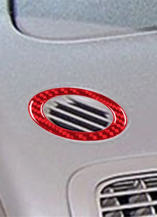Red Carbon Fiber Left-right Vents Circle Trim Cover For Nissan Quest 2004-2006