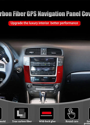 Red Carbon Fiber GPS Navigation Panel Trim For LEXUS IS250 300 350 2006-2012