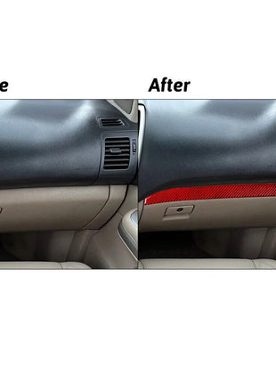 Red Carbon Fiber Interior Passenger Dashboard Cover Trim For Lexus RX330 RX350