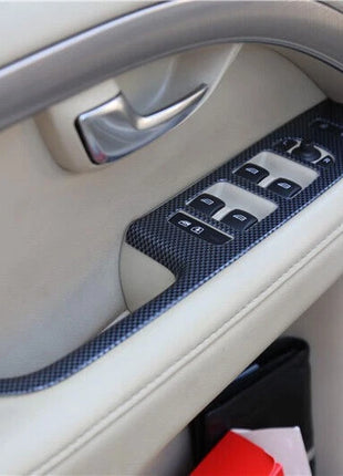 Fiber Inner Interior Complete Cover Trim 7pcs Fit For Volvo S80 2009-2015 Carbon