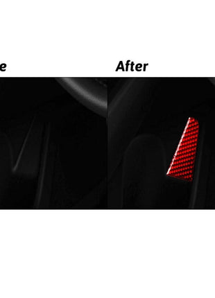 2x Red Carbon Fiber Front Door Pull Panel Cover Trim For Nissan Altima 2019-2022