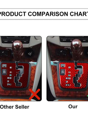Red Carbon Fiber Gear Shift Cover Trim For LEXUS RX330 2004-2006 RX350 2006-2009