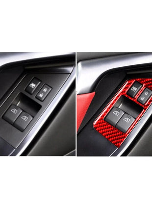 Red Carbon Fiber Demister Switch Panel Cover Trim For Nissan Gt-r R35 2008-2016
