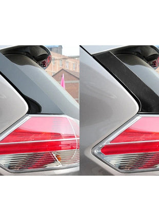 2X Carbon Fiber Rear Window Glass Sticker Cover Trim For Nissan Rogue 2014-2016