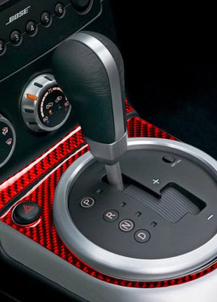 Red Carbon Fiber Gear Shift Panel Outer Frame Trim Cover For Nissan 350z 2006-09