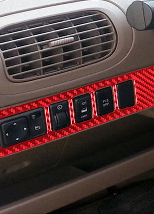 Red Carbon Fiber Rearview Mirror Control Button Trim For Nissan Quest 2004-2006