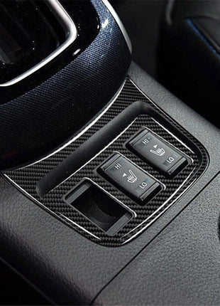 Carbon Fiber Seat Heat Buttons Frame Cover Trim For Nissan Sentra 2013-2019