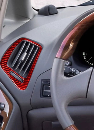 2Pcs Red Carbon Fiber Side Air Vent Outlet Cover Trim For Lexus RX300 1998-2003