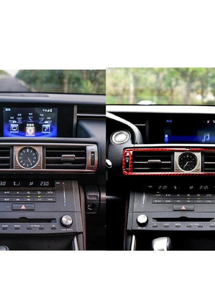 Red Carbon Fiber Center Control Air Vent Outlet Trim Cover For Lexus IS250 IS350