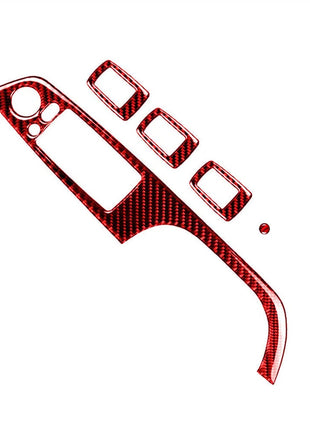 Red Carbon Fiber Window Lift Switch Button Trim For Bmw 3 Series E90 E92 2005-12