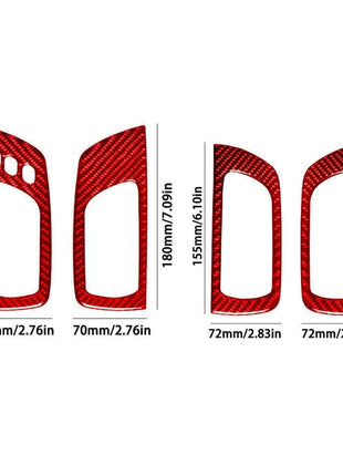 4Pcs Red Carbon Fiber Interior Door Handle Cover Trim For Lexus RX330 RX350