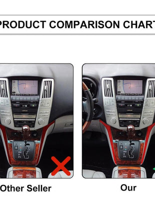 Red Carbon Fiber Shifter Console Side Cover Trim For Lexus RX330 RX350 2004-2009