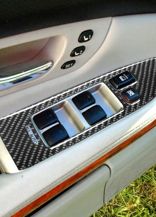 4Pcs Carbon Fiber Window Lift Control Cover Trim For LEXUS RX330 RX350 2004-2009