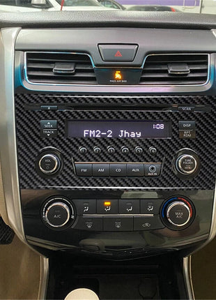 Carbon Fiber Center Console CD Panel Cover For Nissan Altima 2013-2015 Type B