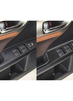 4Pcs Carbon Fiber Window Switch Lift Panel Cover Trim For Lexus CT200h 2011-2017