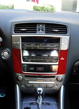 Red Carbon Fiber GPS Navigation Panel Trim For LEXUS IS250 300 350 2006-2012